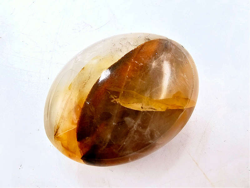 Hematoid Quartz Palm Stone (Golden Healer) A (92g)