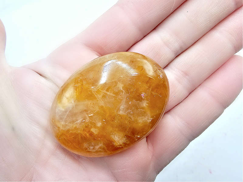 Hematoid Quartz Palm Stone (Golden Healer) C (66g)