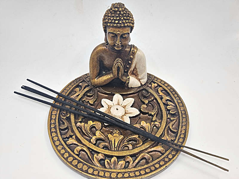 Buddha Lotus Incense Holder Round (15cm)