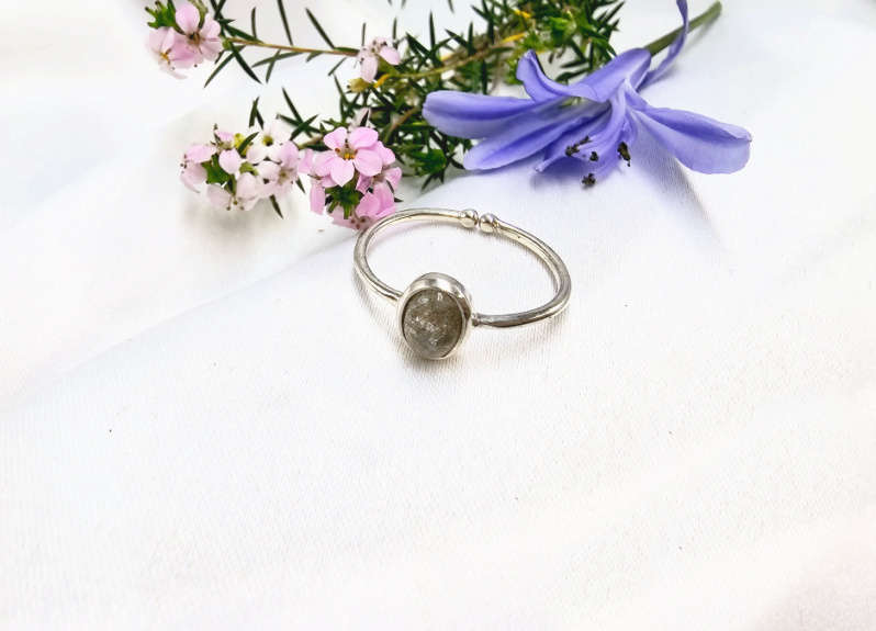 Labradorite Oval Ring (925 Silver)