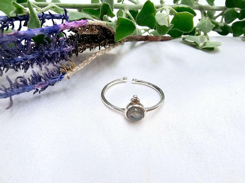 Labradorite Round Ring (925 Silver)