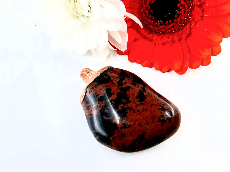 Mahogany Obsidian Copper Pendant
