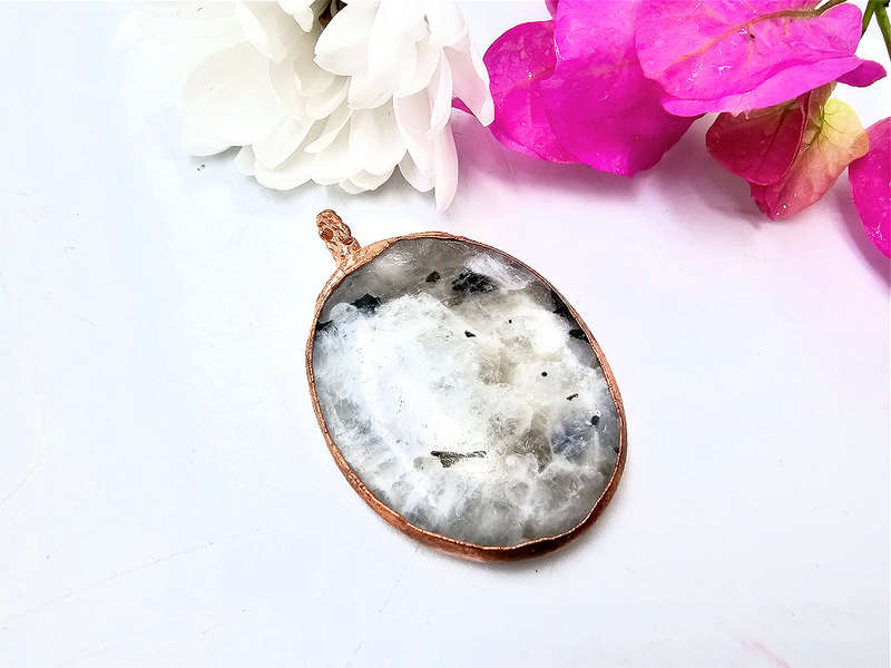 Moonstone Copper Pendant Oval