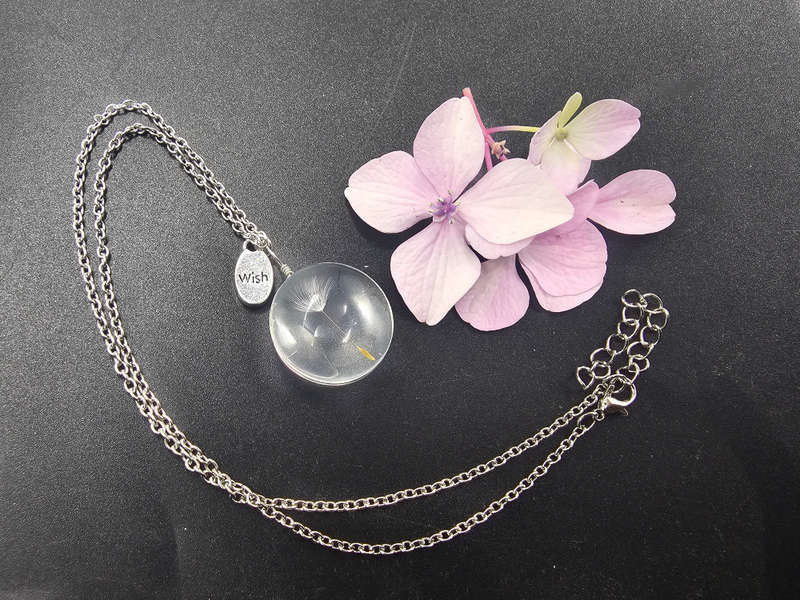 Dandelion Wish Necklace Flat