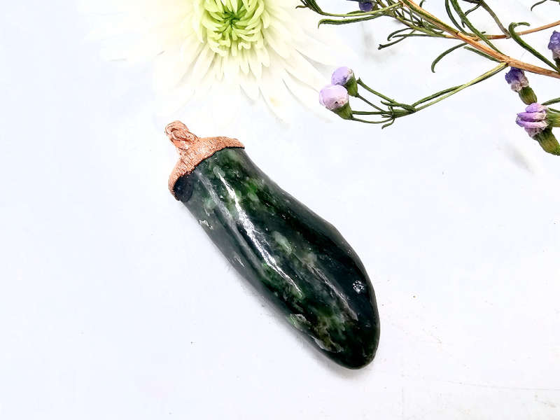 Nephrite Jade Copper Pendant