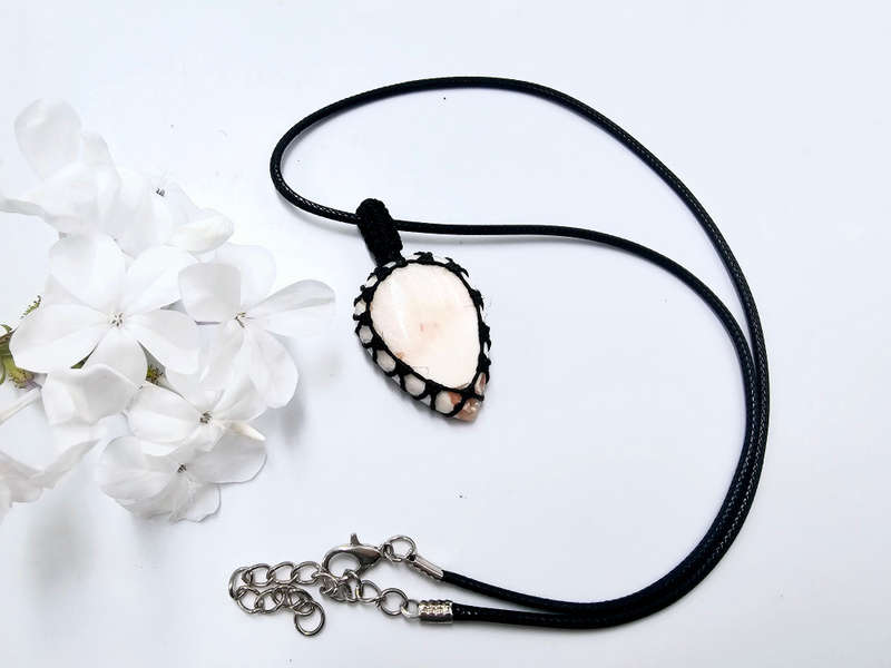 Orange Calcite Braided Necklace