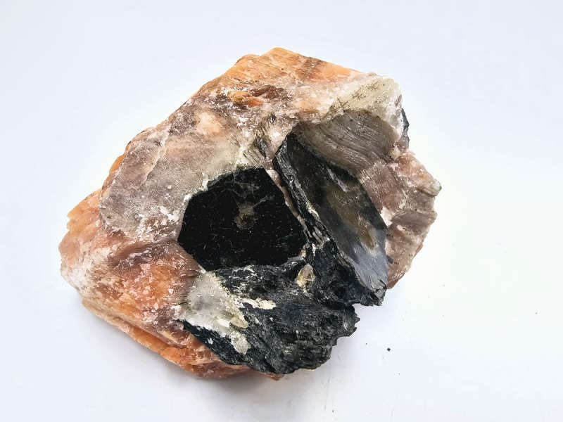 Orange Calcite &amp; Hexagonal Biotite Mica C (596g)