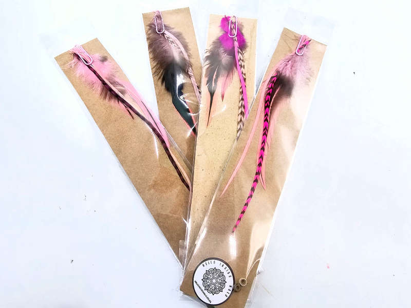 Hair Feather Extensions - Pink