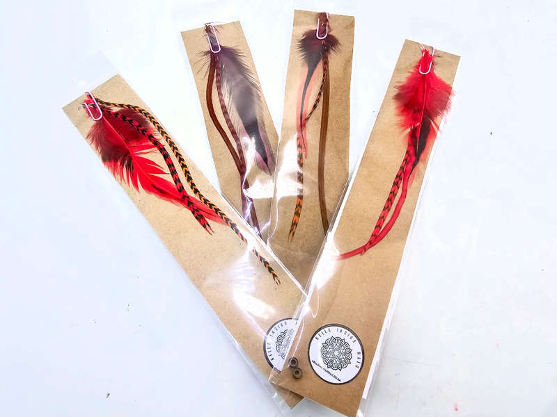 Hair Feather Extensions - Red