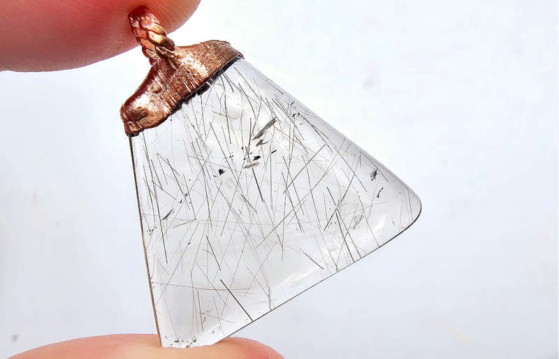 Rutilated Quartz Copper Pendant