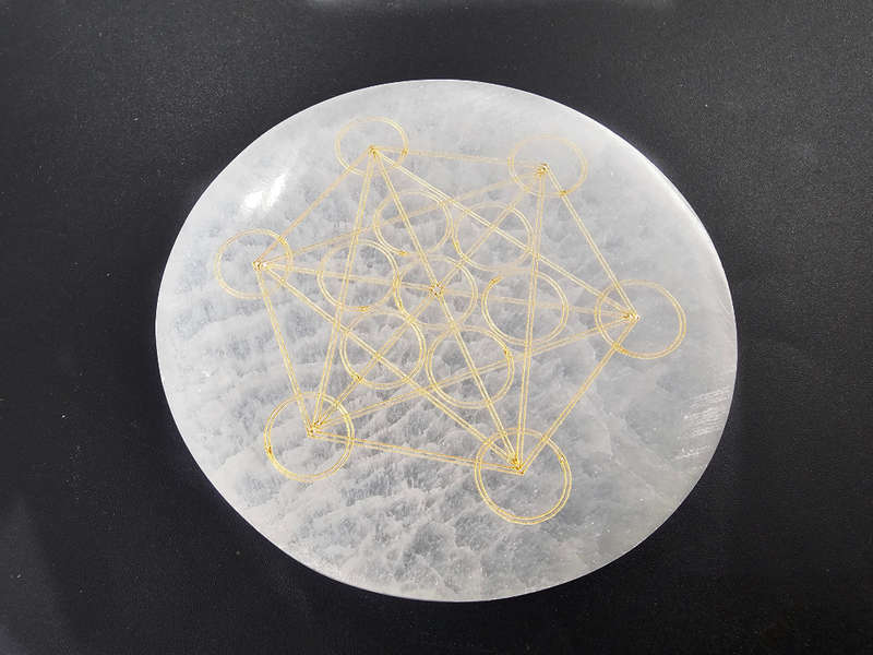 Selenite Charging Plate Round (10cm) Metatron