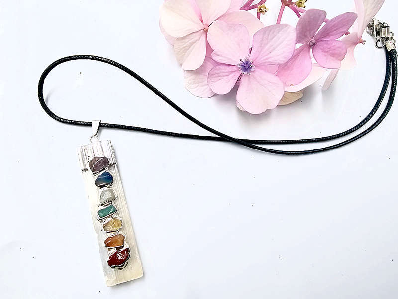 Selenite Charka Necklace