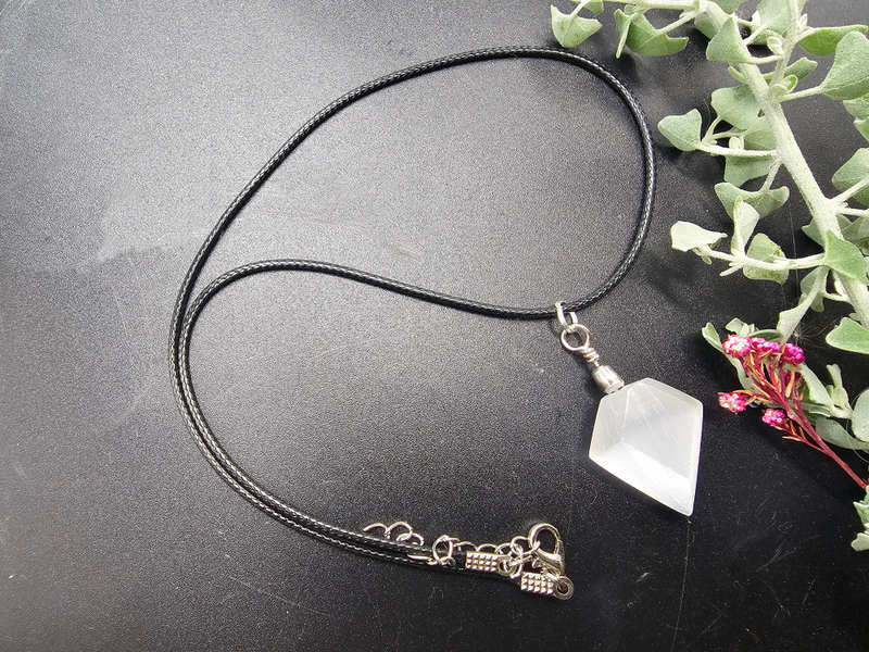 Selenite Diamond Shape Necklace