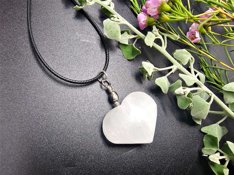 Selenite Heart Necklace