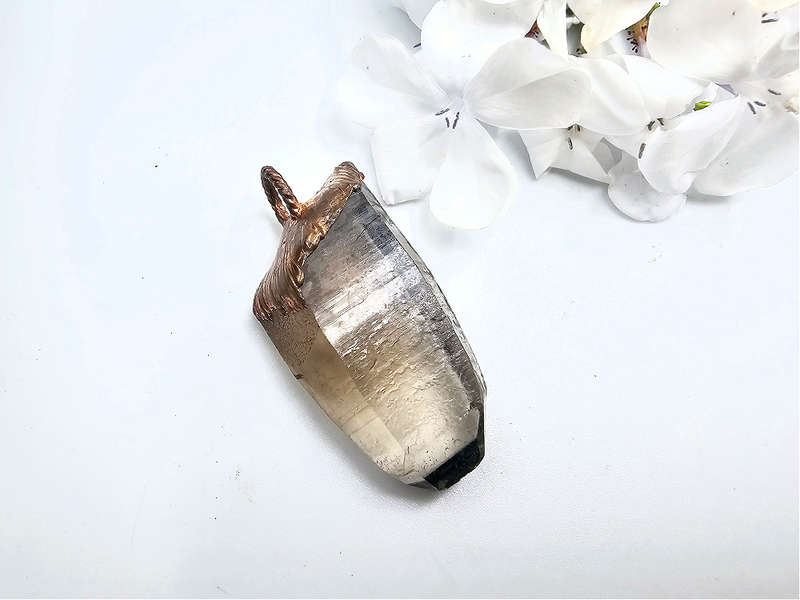 Smoky Quartz Copper Pendant A