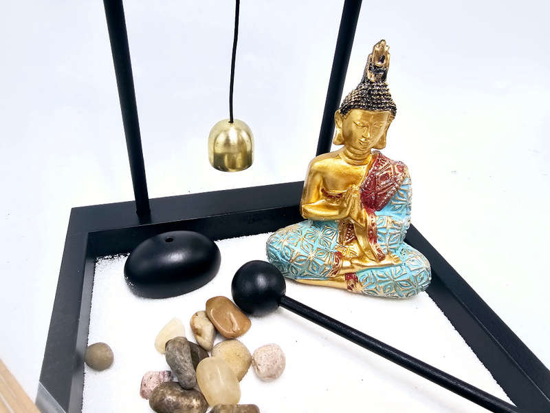 Thai Buddha Zen Garden with Bell (14cm)