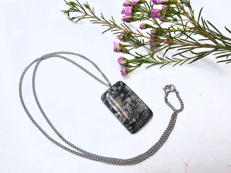 Turritella Agate Necklace Square