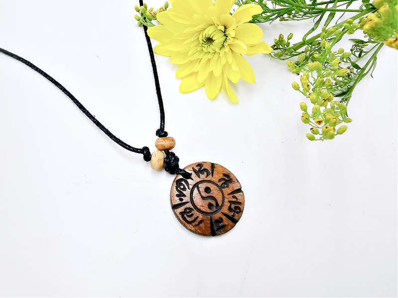 Yin Yang Necklace Brown