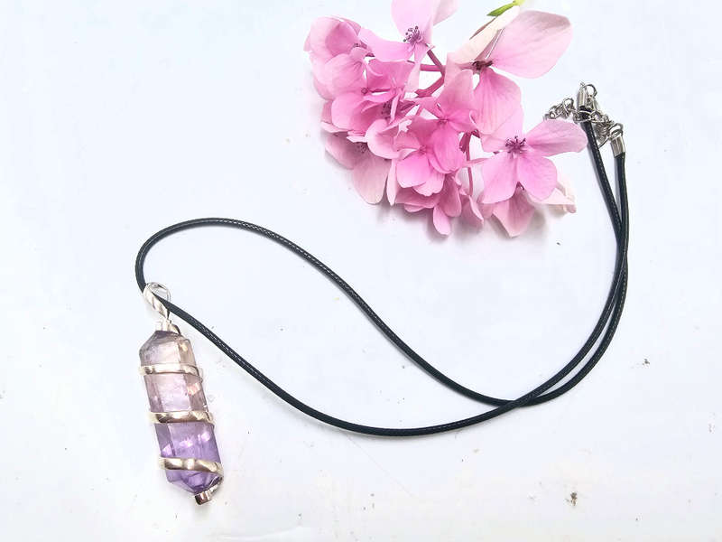 Amethyst Spiral Necklace