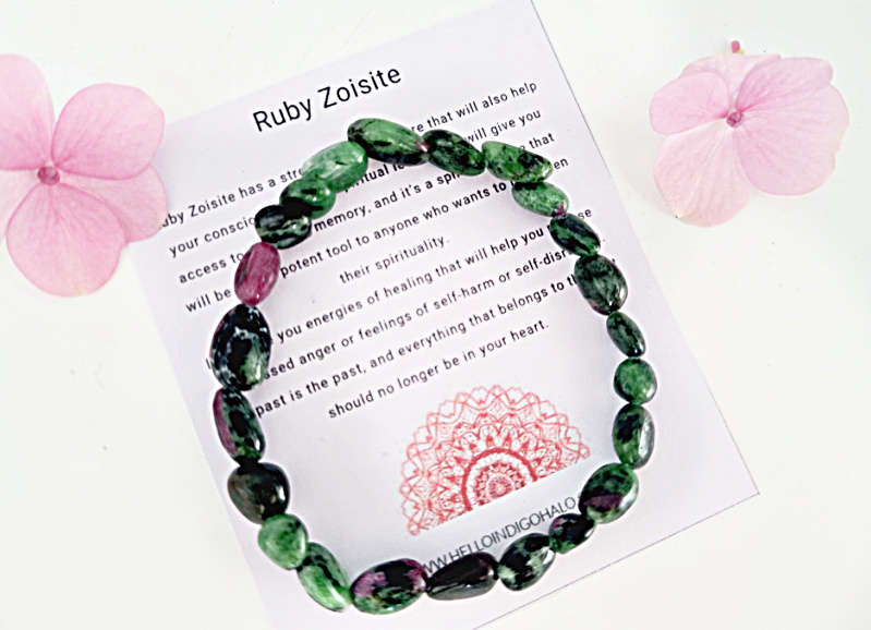 Ruby Zoisite Gemstone Nugget Bangle