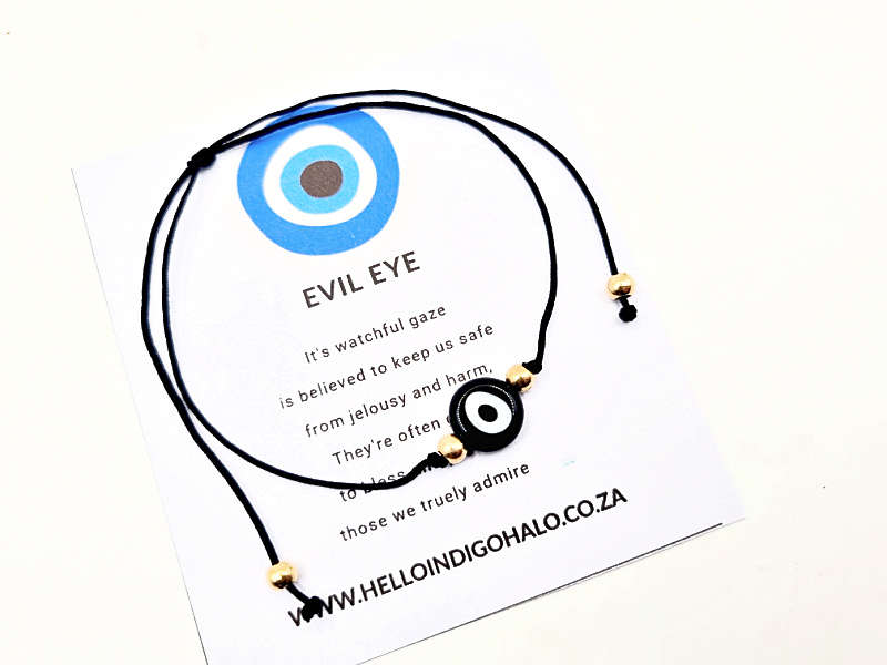 Evil Eye String Bracelet (Black)