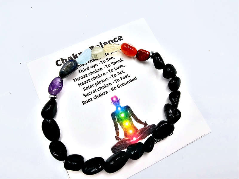 Black Tourmaline Chakra Nugget Bangle