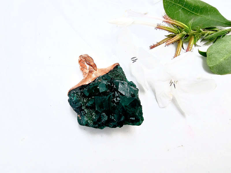Dioptase Copper Pendant B (14g)