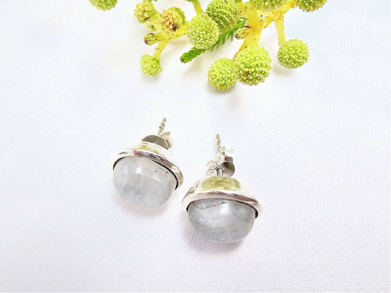 Oval Earrings Moonstone (925 Silver)