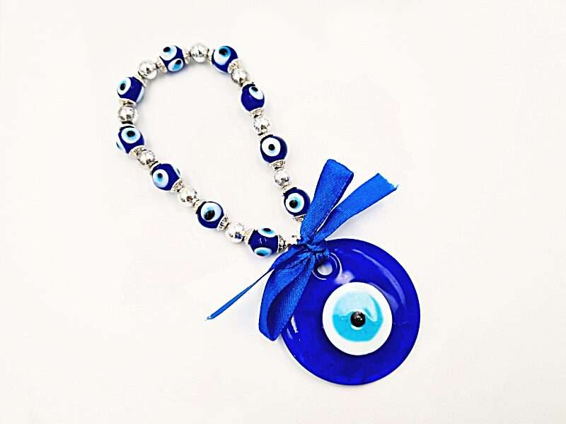 Glass Evil Eye Car Hanging (15cm)