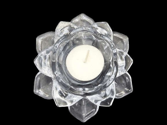 Lotus Flower Candle Holder Glass (12cm)