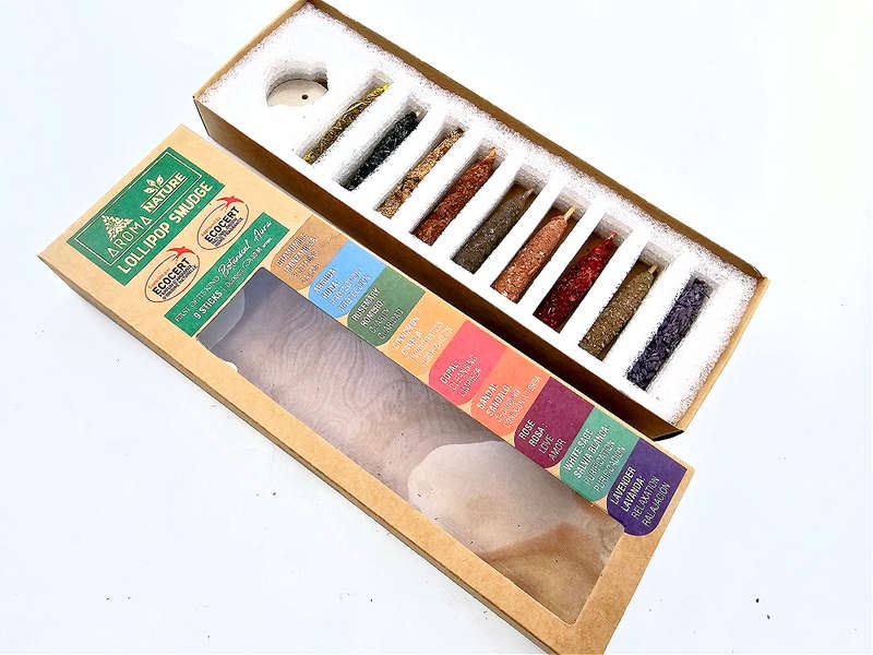 Aroma Lollipop Smudge Sticks With Holder