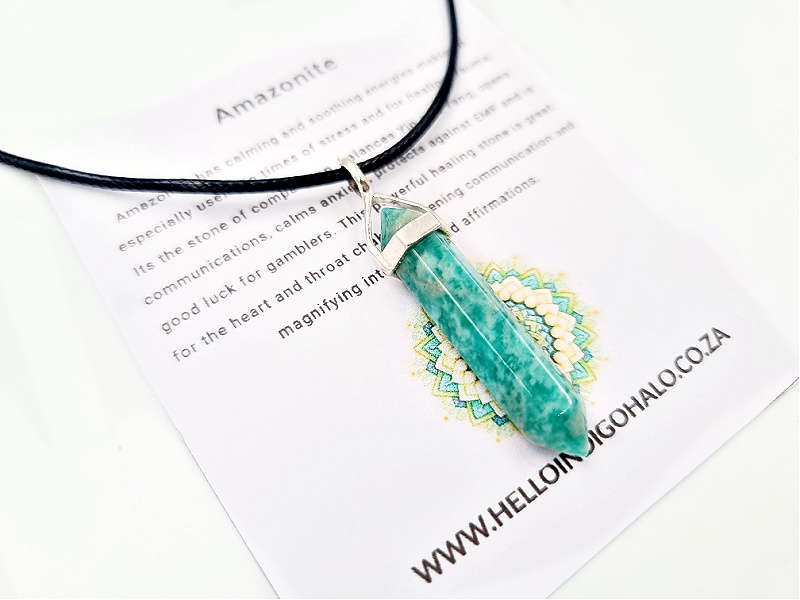 Amazonite Point Necklace (925 Silver)