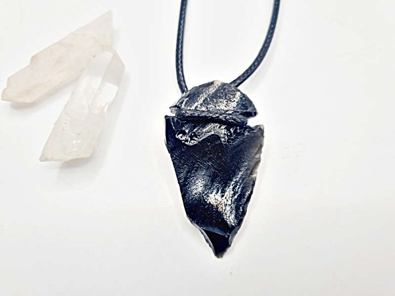 Black Obsidian Arrow Head Necklace