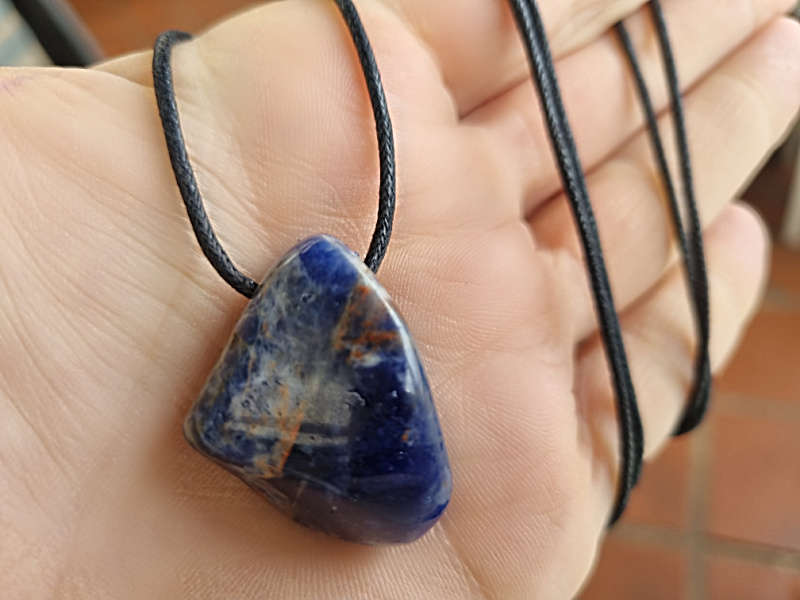 Sodalite Tumbled Stone Necklace (Peace)