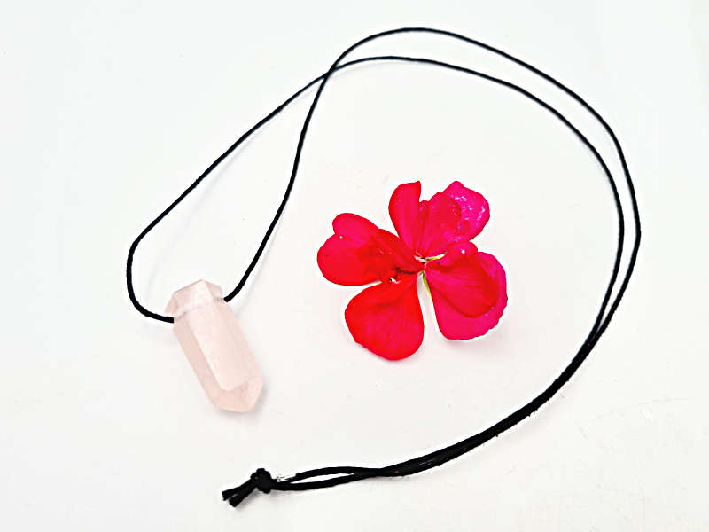 Rose Quartz Crystal Necklace Point (Love)