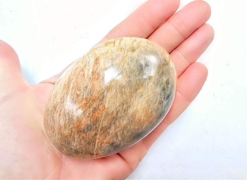 Peach Moonstone Palm Stone XL (250g)