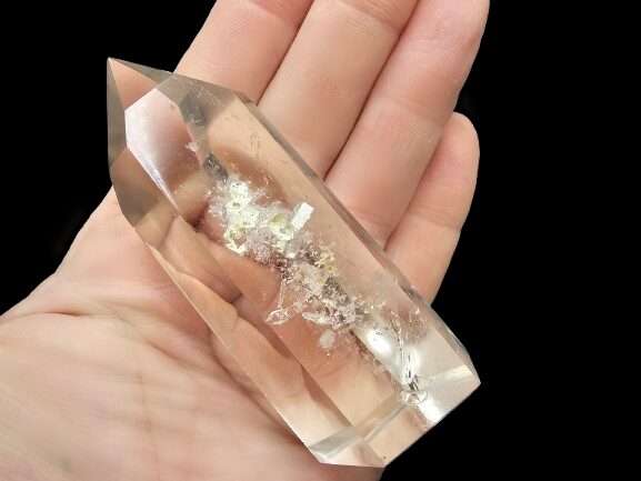 Clear Quartz Polished Point A (110g) Inclusions