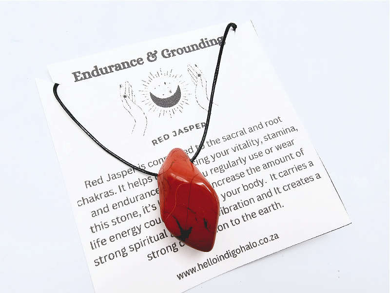 Red Jasper Tumbled Stone Necklace (Grounding)