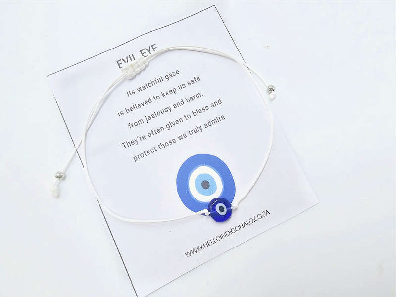 Evil Eye String Bracelet (White)