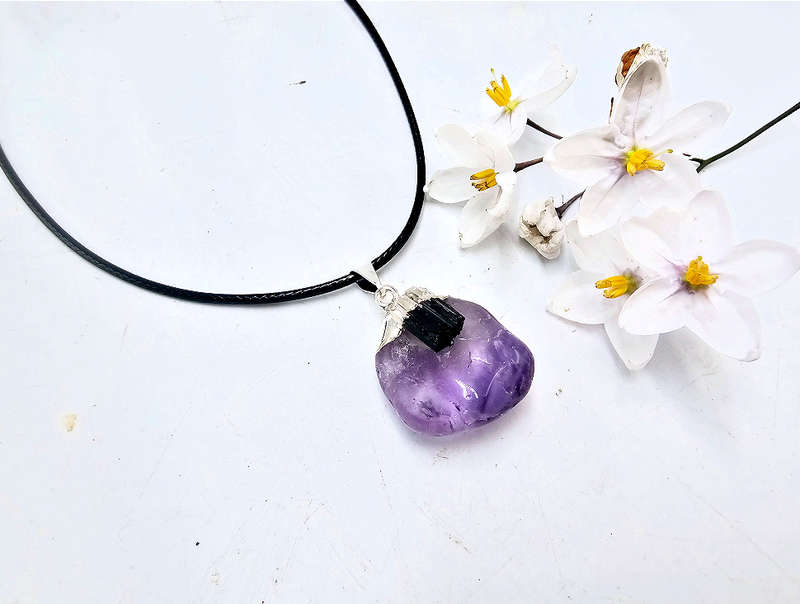 Amethyst &amp; Tourmaline Necklace