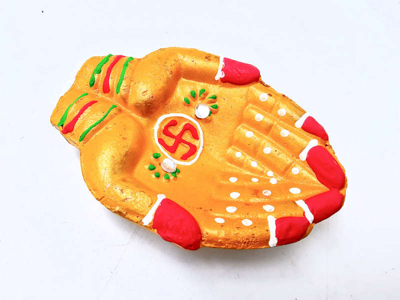 Clay Diya Pot Fancy - Yellow Hands (Single)