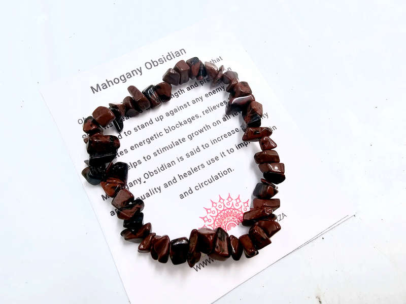 Mahogany Obsidian Chips Bangle