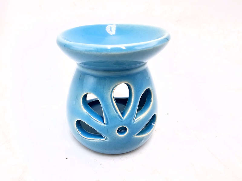 Oil Burner Ceramic Round Blue (6.5cm)