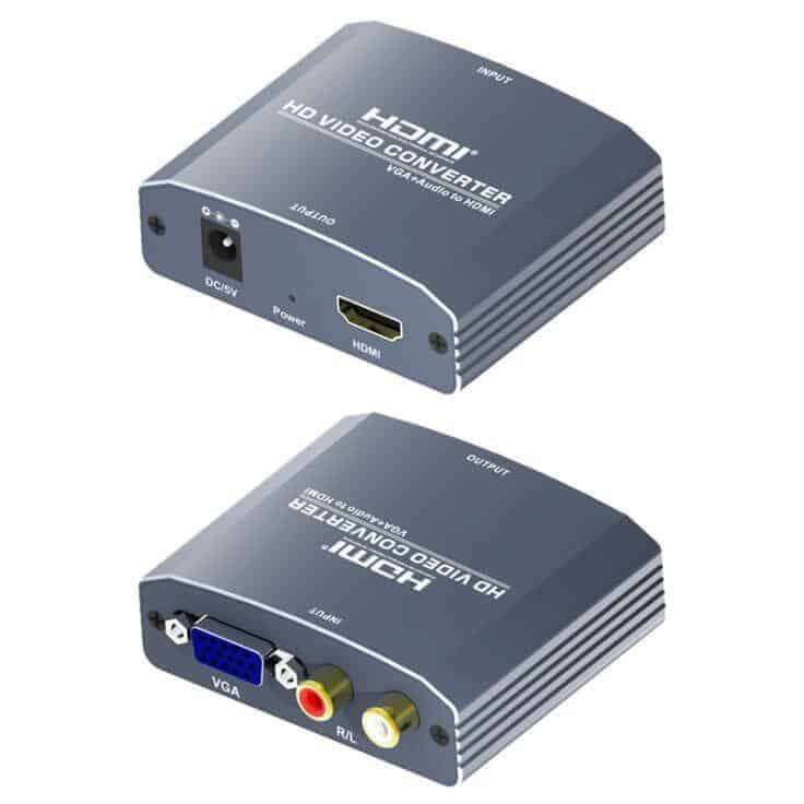VGA to HDMI Converter | VGA + RCA Audio Input | Up Scaler to 720p or 1080p