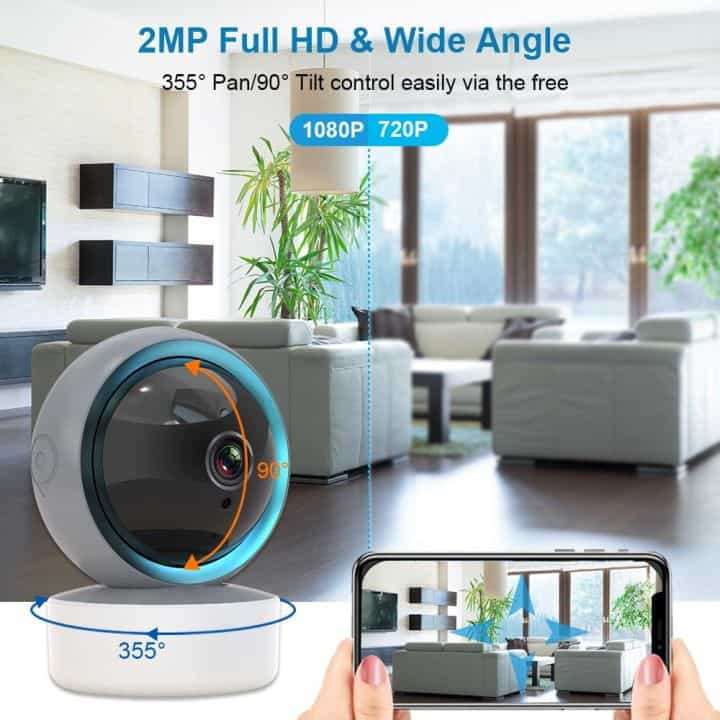 Smart CCTV Camera 5MP H265 | Full HD, Rotate, Desktop | WiFi Tuya Smart Life