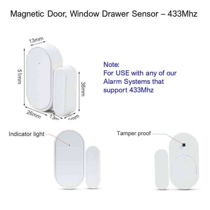 Magnetic Sensor Door Window I Indoor 433MHZ | Add to Alarm System