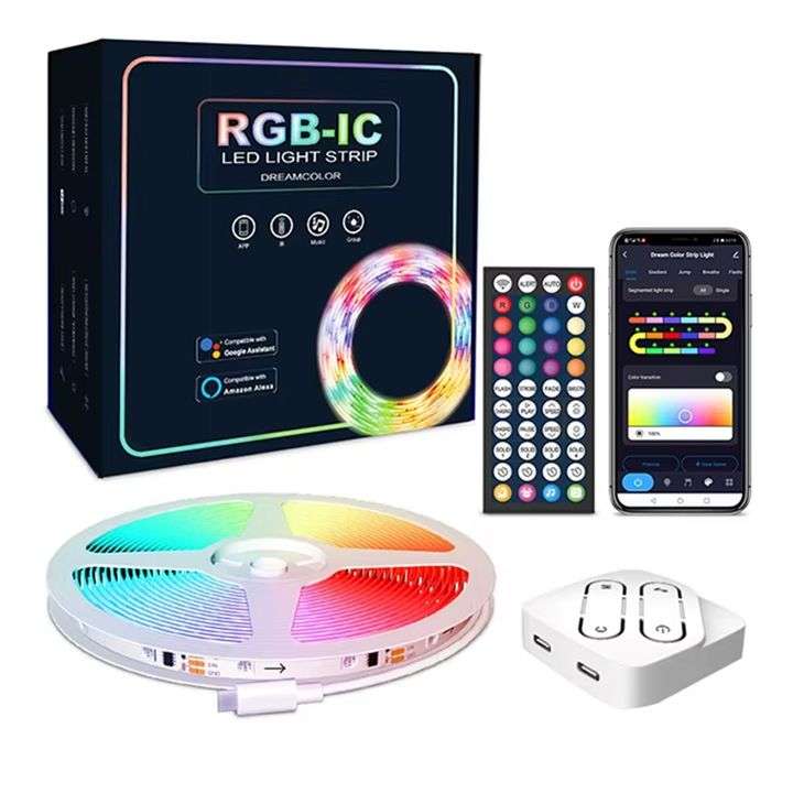 Smart 5m LED Strip Light 5050 RGBIC Wifi + Remote | Tuya Smart Life