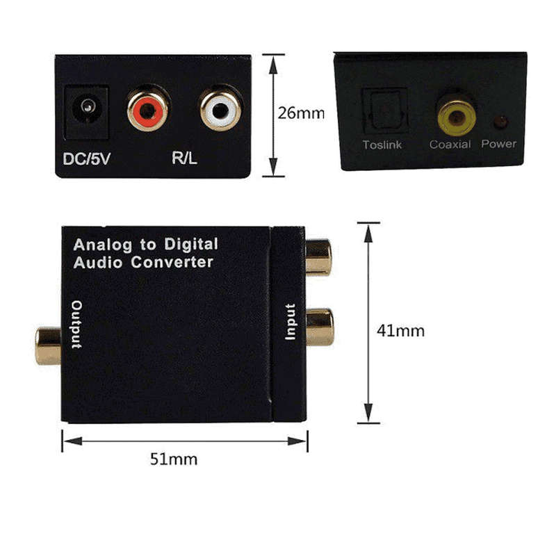 Digital to Analog Audio Adapter RCA Optical SPDIF Toslink