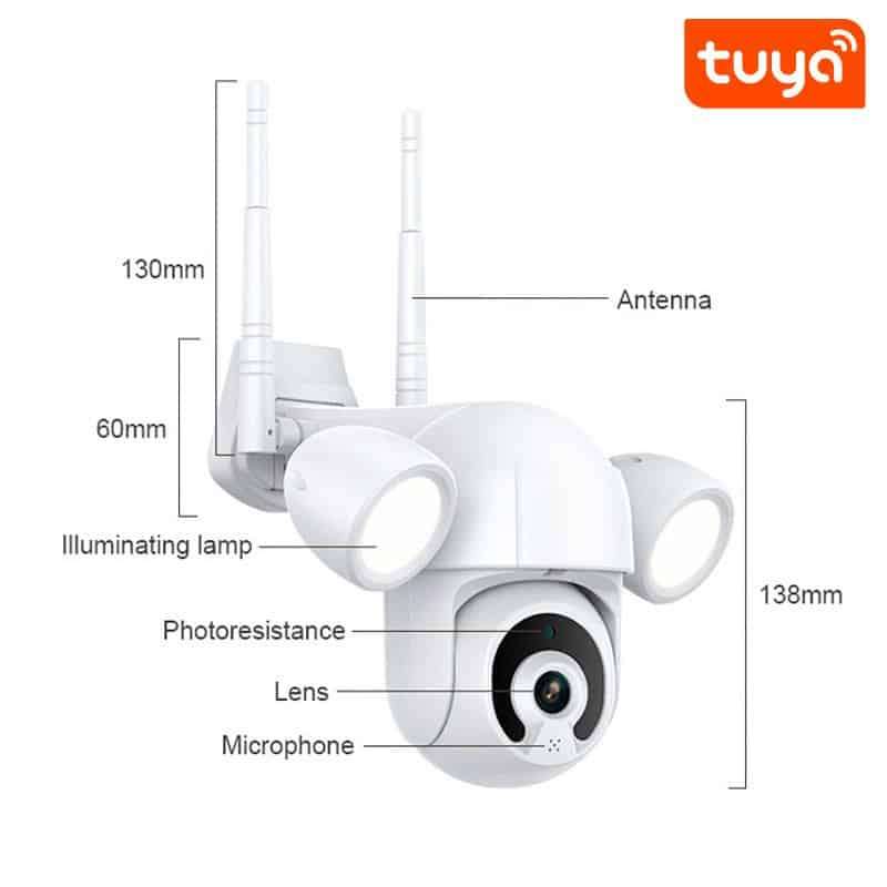 Smart WiFi PTZ CCTV Camera 3MP H265 | Motion Detection, Audio, Rotate, Waterproof | Tuya Smart Life