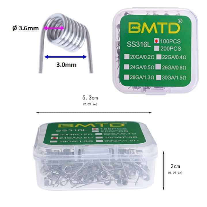 Vape Coils 100pcs  Stainless Steel SS316L | RDA RBA RTA | Pre-wound Heating Wire
